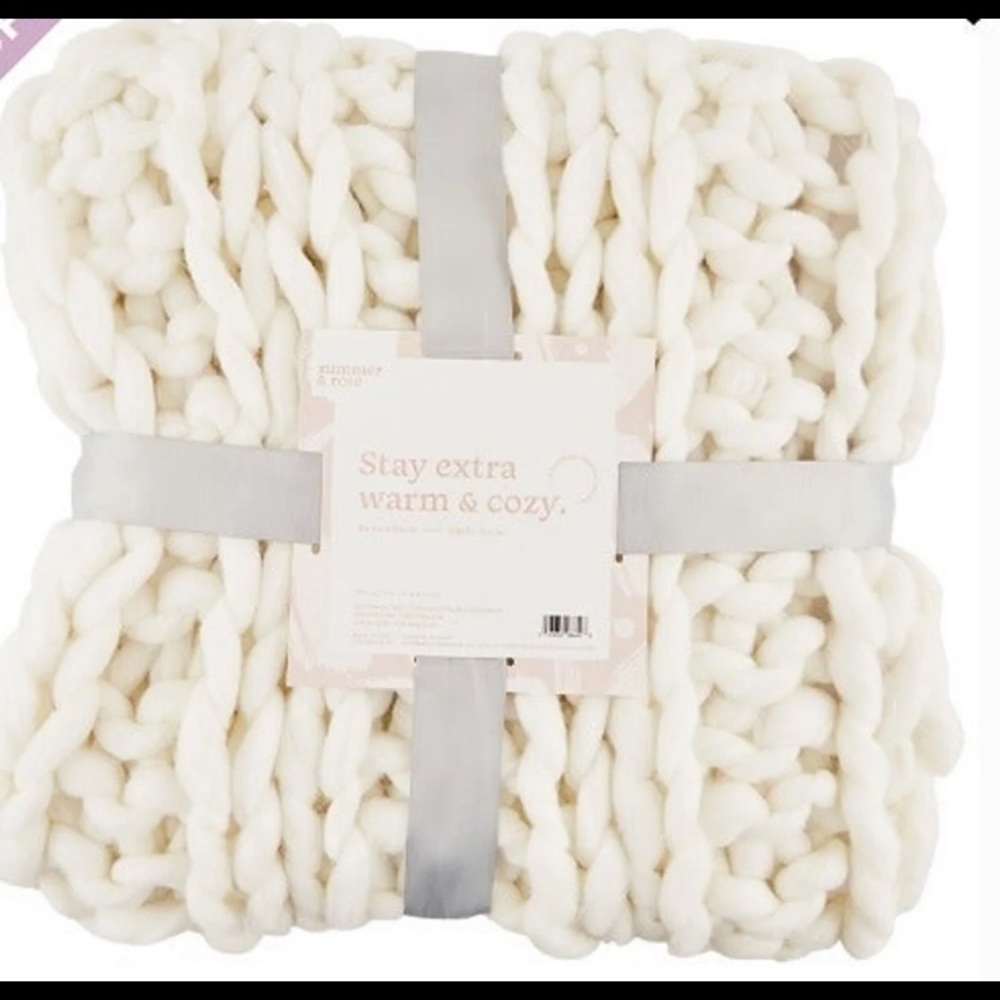 Summer & Rose Mia Knitted Throw in Cream